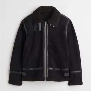 Faux shearling-lined jacket